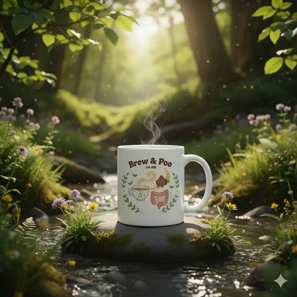 Brew and Poo UK - Natural constipation relief tea with senna, peppermint, and ginger for gentle bowel movement support